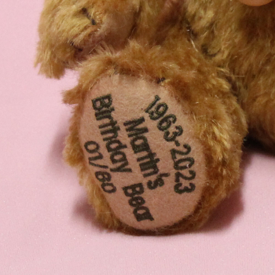 Martins Birthday Bear 1963 - 2023 33 cm Teddy Bear by Hermann-Coburg