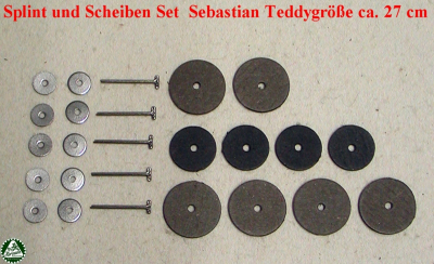 Splint und Scheiben Set Sebastian Teddygröße ca. 27 cm