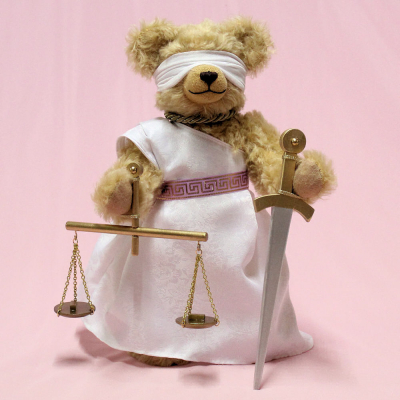 Justitia (Lady Justice) the goddess of Justice  36 cm Teddy Bear by Hermann-Coburg