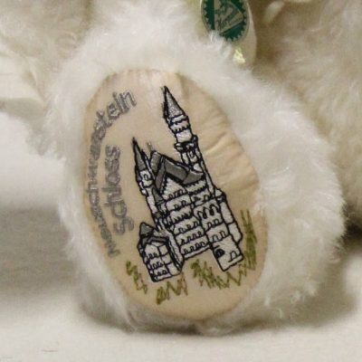 Swan Bear Schloss Neuschwanstein with a little mohair swan in the arm 35 cm Teddy Bear by Hermann-Coburg