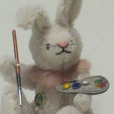 Ein kleiner Hasen-Maler 19 cm Teddy Bear by Hermann-Coburg