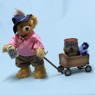 Vatertags-Ausflug mit Bollerwagen und Bierfass 34 cm Teddybr von Hermann-Coburg