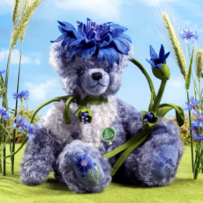 Cornflower - Kornblume Teddy Bear by Hermann-Coburg