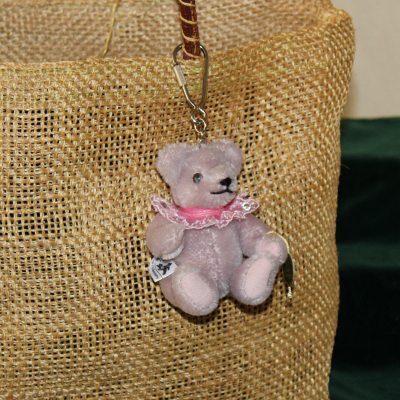 Teddy-Pendant lilac Miniature- Mohair-Teddy Piccolo 11 cm Teddy Bear by Hermann-Coburg