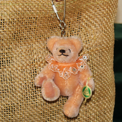 Miniatur-Mohair-Teddy Piccolo apricot Taschenanhnger 11 cm Teddybr von Hermann-Coburg