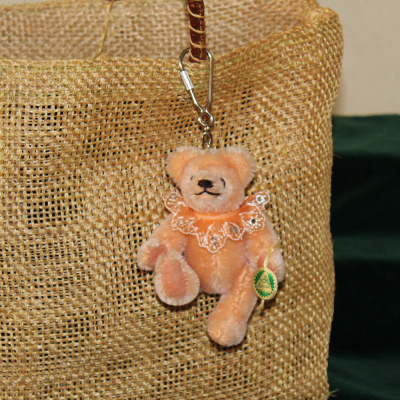 Miniatur-Mohair-Teddy Piccolo apricot Taschenanhnger 11 cm Teddybr von Hermann-Coburg