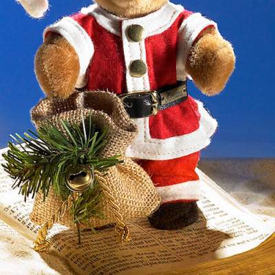 Miniatur Steh-Br Santa Teddy Bear by Hermann-Coburg