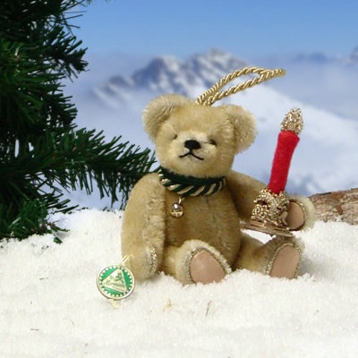 Kleines Weihnachtslicht 12,5 cm Teddybr von Hermann-Coburg