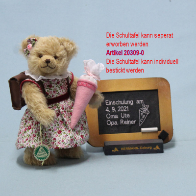Schulkind Mädchen 22 cm Teddy Bear by Hermann-Coburg