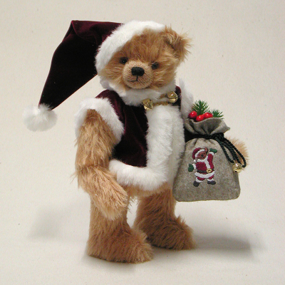 Here Comes Santa Claus 36 cm Mohair  Teddybr von Hermann-Coburg