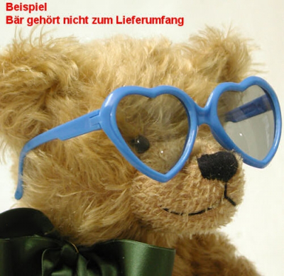 Herz Sonnenbrille, drei Farben Rot, gelb, blau