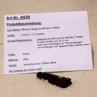 Miniatur Geige fr Miniatur-Teddys von Hermann-Coburg