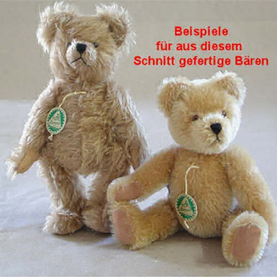 Teddybären Schnitt Benjamin Bär mit angeschnittener Schnauze und eingenähten Ohren