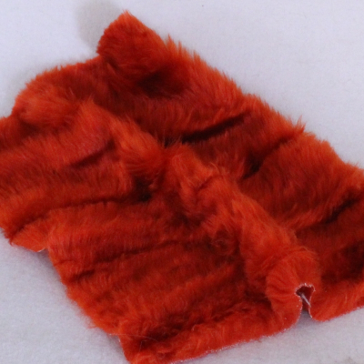 Vintage langfloriger Haarplsch rost-rot 40 x 40 cm