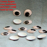 Comicfiguren Kunststoff Bastelaugen (weiß/schwarz) rund 23 mm Comicfiguren Kunststoff Bastelaugen (weiß/schwarz) rund 23 mm