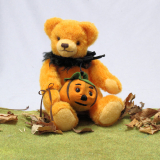 Kleiner Halloween Teddy 2024 Teddy Bear goes Halloween 29 cm Teddybär von Hermann-Coburg Kleiner Halloween Teddy 2024 Teddy Bear goes Halloween 29 cm Teddybär von Hermann-Coburg