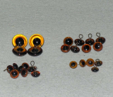 Vintage Glasaugen an Öse, braun Vintage Glasaugen an Öse, braun