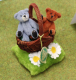Zwei Teddies im K�rbchen auf der Blumenwiese von Hermann-Coburg