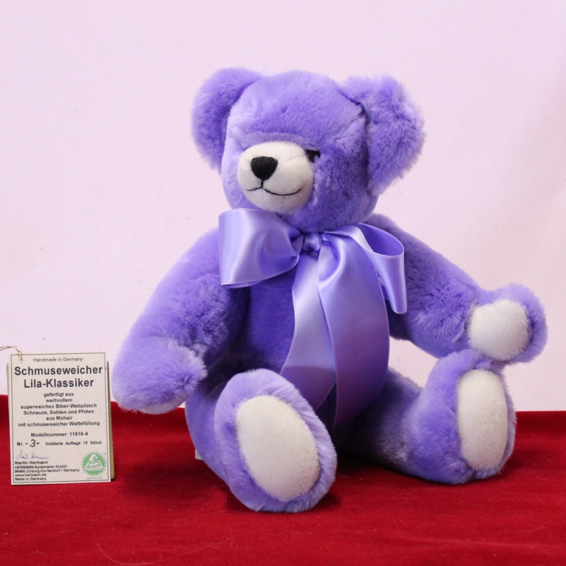 Schmuseweicher Lila Klassiker Teddybär von Hermann-Coburg - Teddy