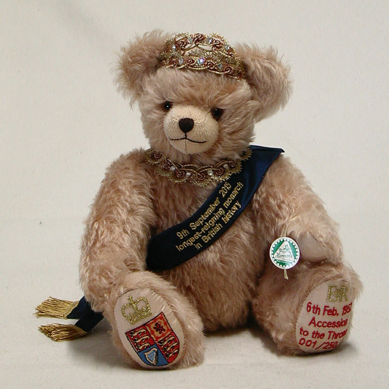 The Queen  longest reigning monarch Celebration Bear 36 cm Teddy Bear by Hermann-Coburg