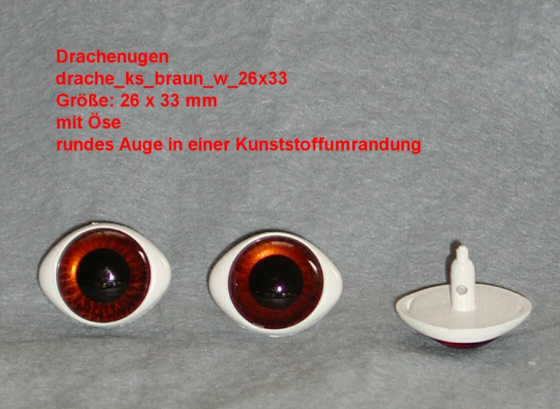 Drachen Kunststoff Augen mit se 26x33 mm