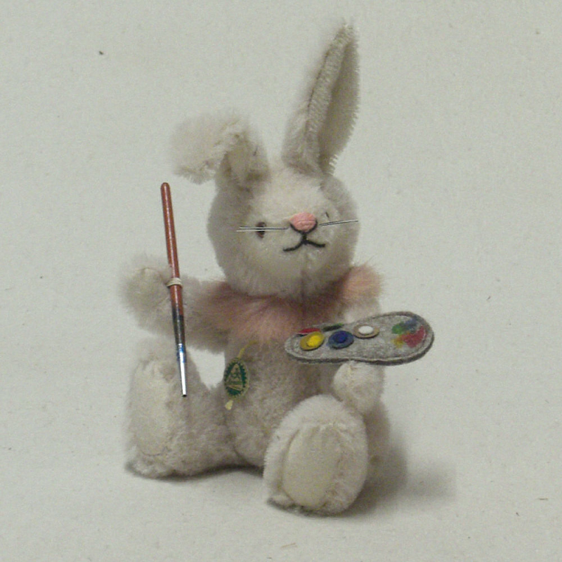 Ein kleiner Hasen-Maler 19 cm Teddybr von Hermann-Coburg