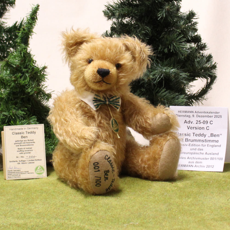 Classic Teddy Ben mit Brummstimme #001 C 9. Dezember von Hermann-Coburg