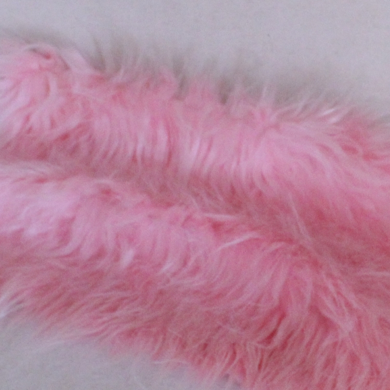 Vintage langfloriger Haarplsch rosa 40 x 40 cm