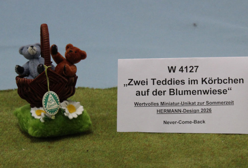 Zwei Teddies im K�rbchen auf der Blumenwiese von Hermann-Coburg
