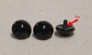 Kunststoff Bastelaugen, rund, schwarz mit Öse 28 mm