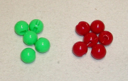 Kunststoff Kugel mit Öse, 17 mm, rot oder grün