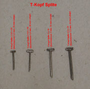 T-Kopf Splinte von 2,5 bis 4mm Durchmesser, 25 bis 40mm Länge
