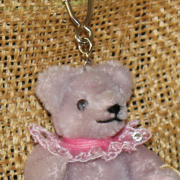 Teddy-Pendant lilac Miniature- Mohair-Teddy Piccolo 11 cm Teddy Bear by Hermann-Coburg
