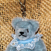 Teddy-Pendant Sky-blue Miniature- Mohair-Teddy Piccolo 11 cm Teddy Bear by Hermann-Coburg