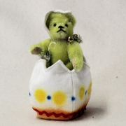 Little Teddy hatches out from the egg 12 cm Teddy Bear by Hermann-Coburg