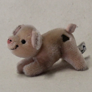 Mohair Miniatur Glücksschwein „Piggi“ 12 cm Teddybär von Hermann-Coburg