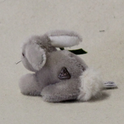 Mohair Miniature Bunny Hansi with baby-carrot 9 cm Teddy Bear by Hermann-Coburg
