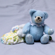 Sleeping in a Shoe - Baby Boy 22 cm Teddy Bear by Hermann-Coburg