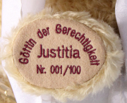 Justitia (Lady Justice) the goddess of Justice 36 cm Teddy Bear by Hermann-Coburg