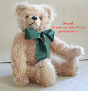 Teddybären Schnitt Casimir Bär mit eingenähter Schnauze und eingenähten Ohren